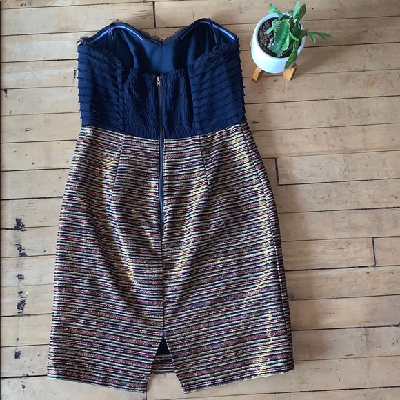Greylin Navy Blue and Gold Strapless Dress ⭐️ - Picture 2 of 2